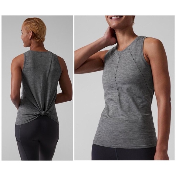 Athleta Grey Open Back Sleeveless Active Tank Top - Medium - Picture 13 of 14